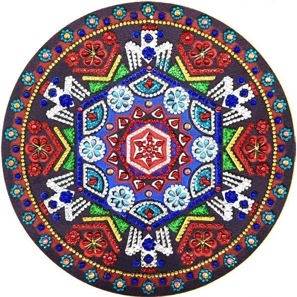 Haft Diamentowy Geometryczna Mandala 30x30 cm