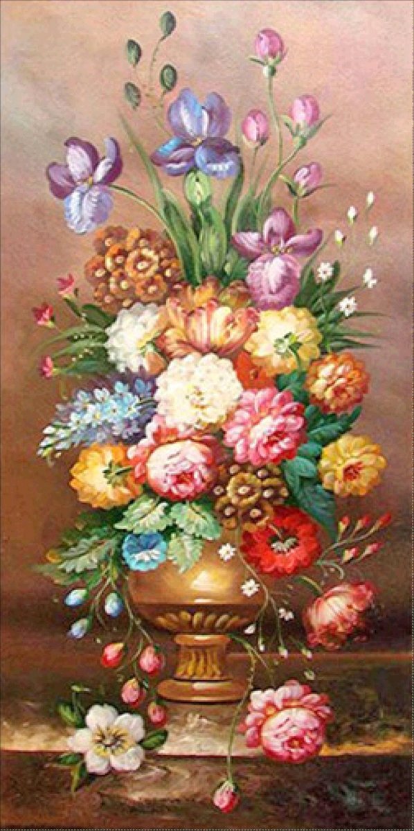 Haft Diamentowy Kwiecista Kompozycja 45x85 cm
