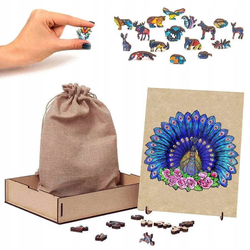 Puzzle Drewniane Piękny Paw A3