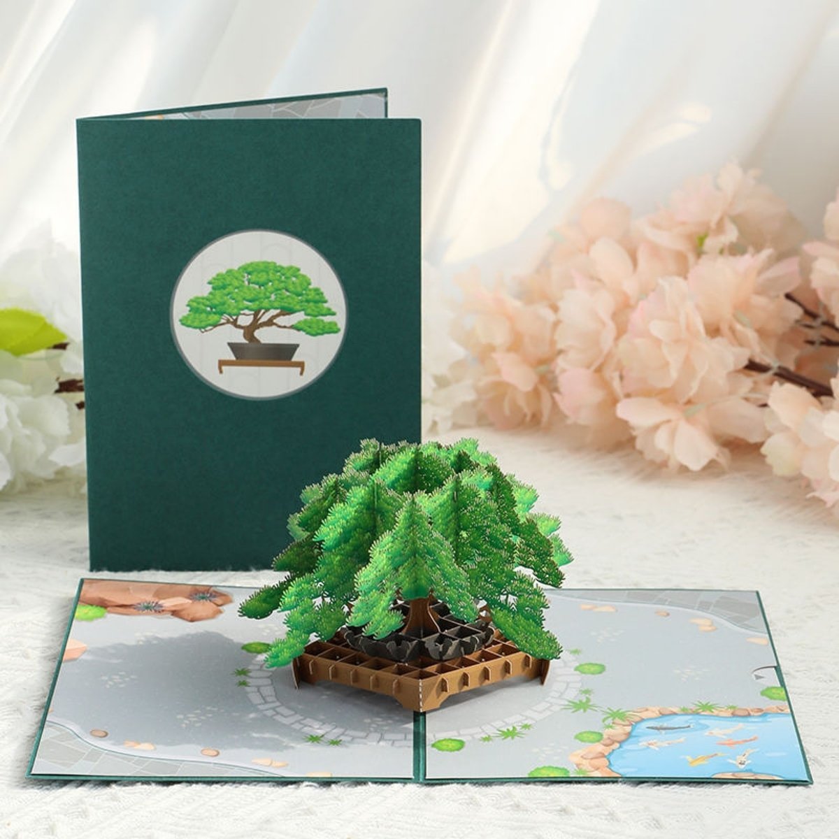 Kartka Pocztowa Okolicznościowa 3D Pop-up Drzewko Bonsai