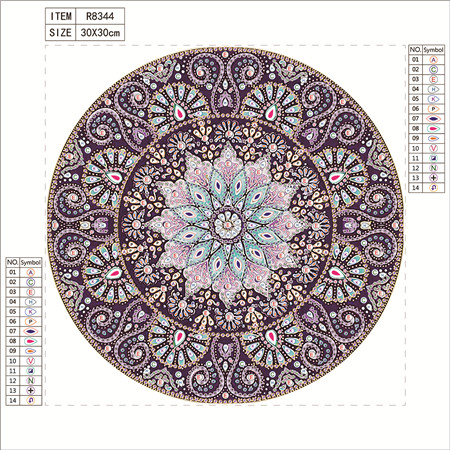 Haft Diamentowy Fioletowa Mandala 30x30 cm