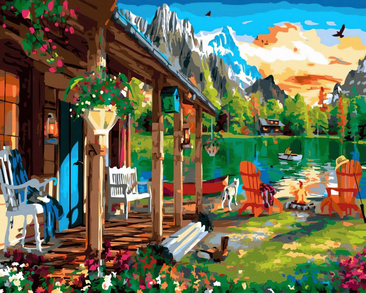 Malowanie Po Numerach Zestaw Wakacje na Przyrodzie 40x50 