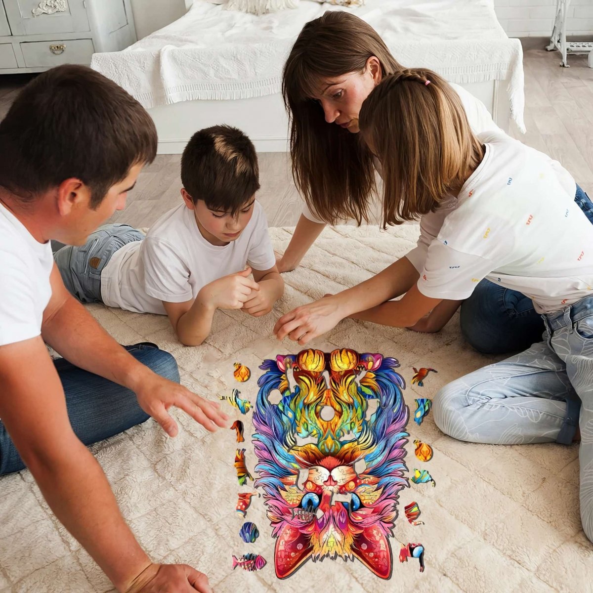 Puzzle Drewniane Słodki Kotek Perski M