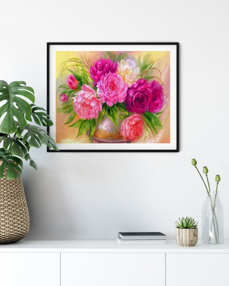 Haft Diamentowy Zachwyt Piwonii 30x40 cm