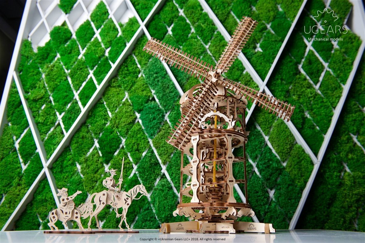 Puzzle 3D Drewniane Wieża-Młyn Wiatrakowy uGEARS