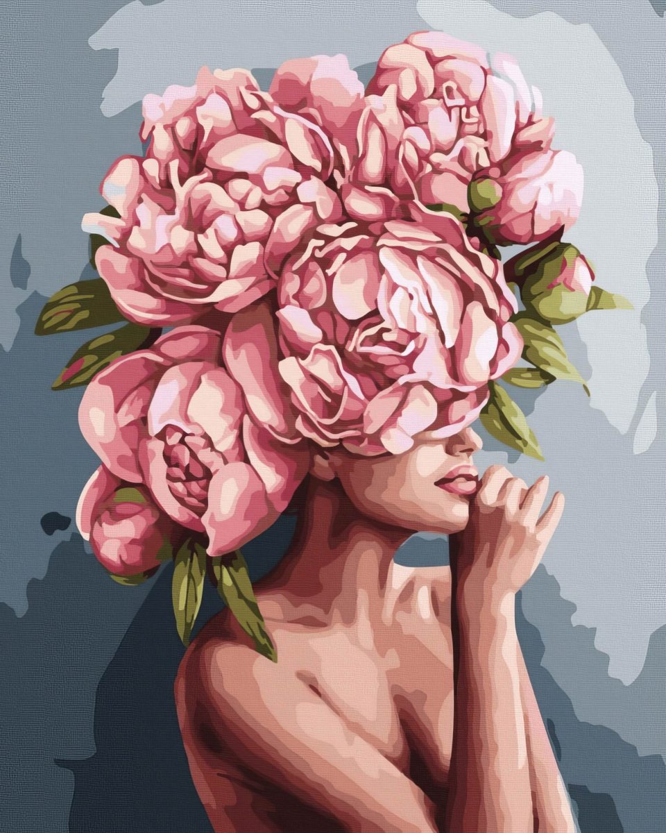 Malowanie Po Numerach Zestaw Bujne Piwonie 40x50