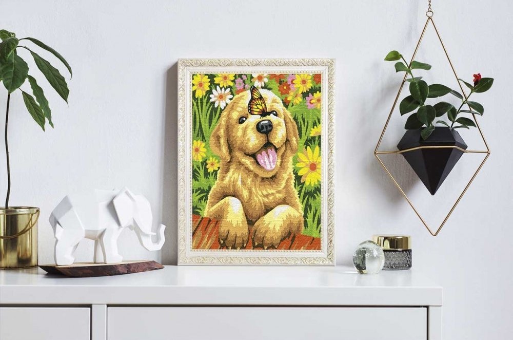Malowanie Po Numerach Zestaw Wesoły Piesek 40x50