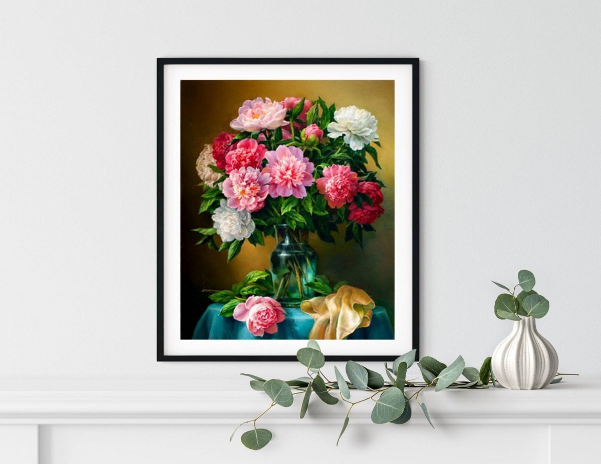 Haft Diamentowy Zachwycające Piwonie 40x50