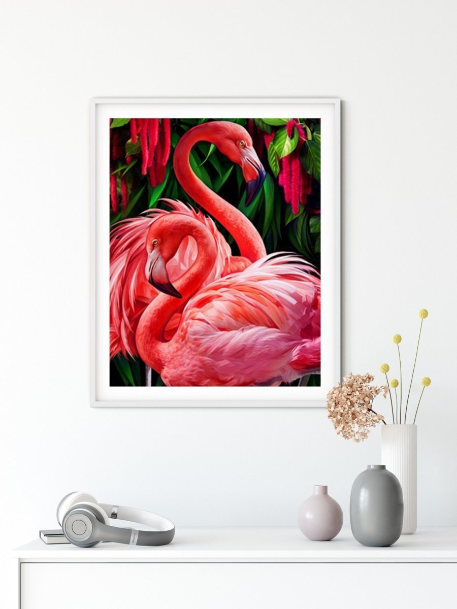 Haft Diamentowy Różowe Flamingi 40x50