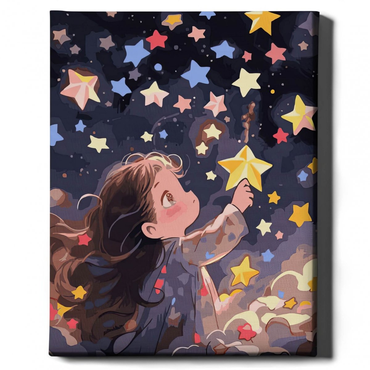 Malowanie Po Numerach Zestaw Diewczyna i Gwiazdy 40x50