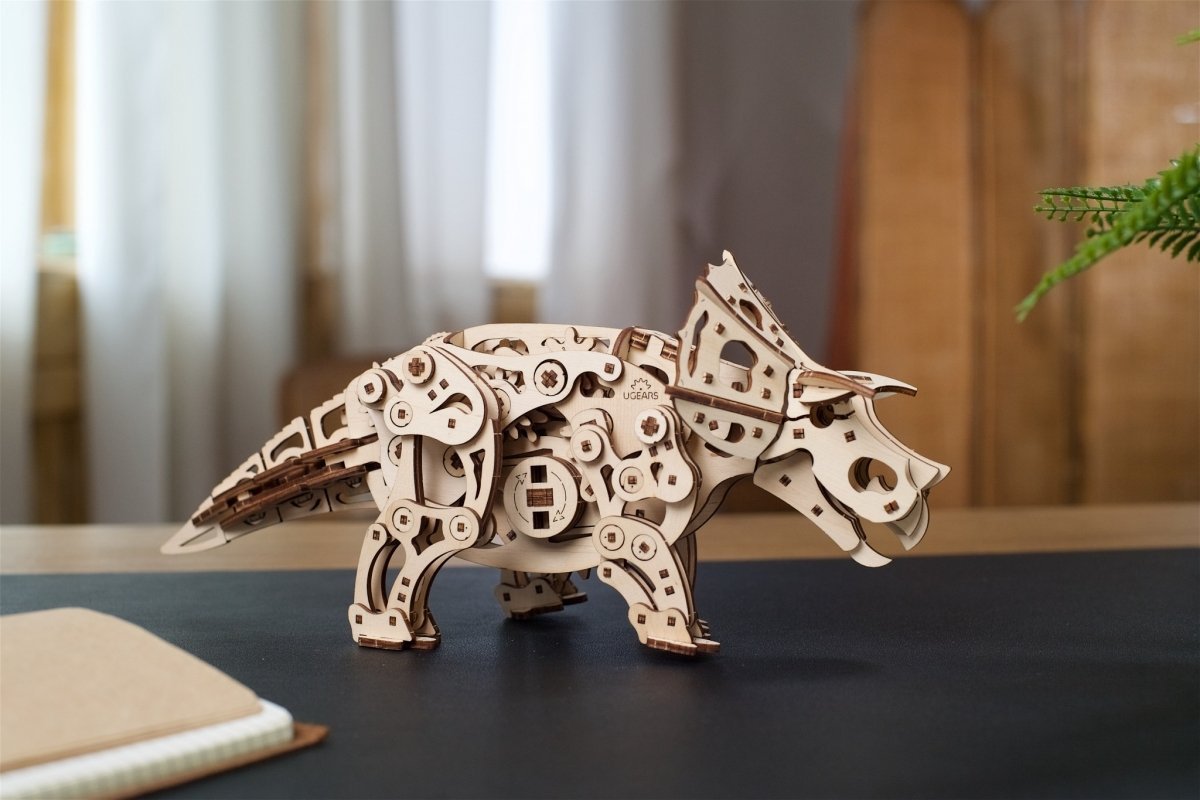 Puzzle 3D Drewniane Dinozaur Triceratops uGEARS
