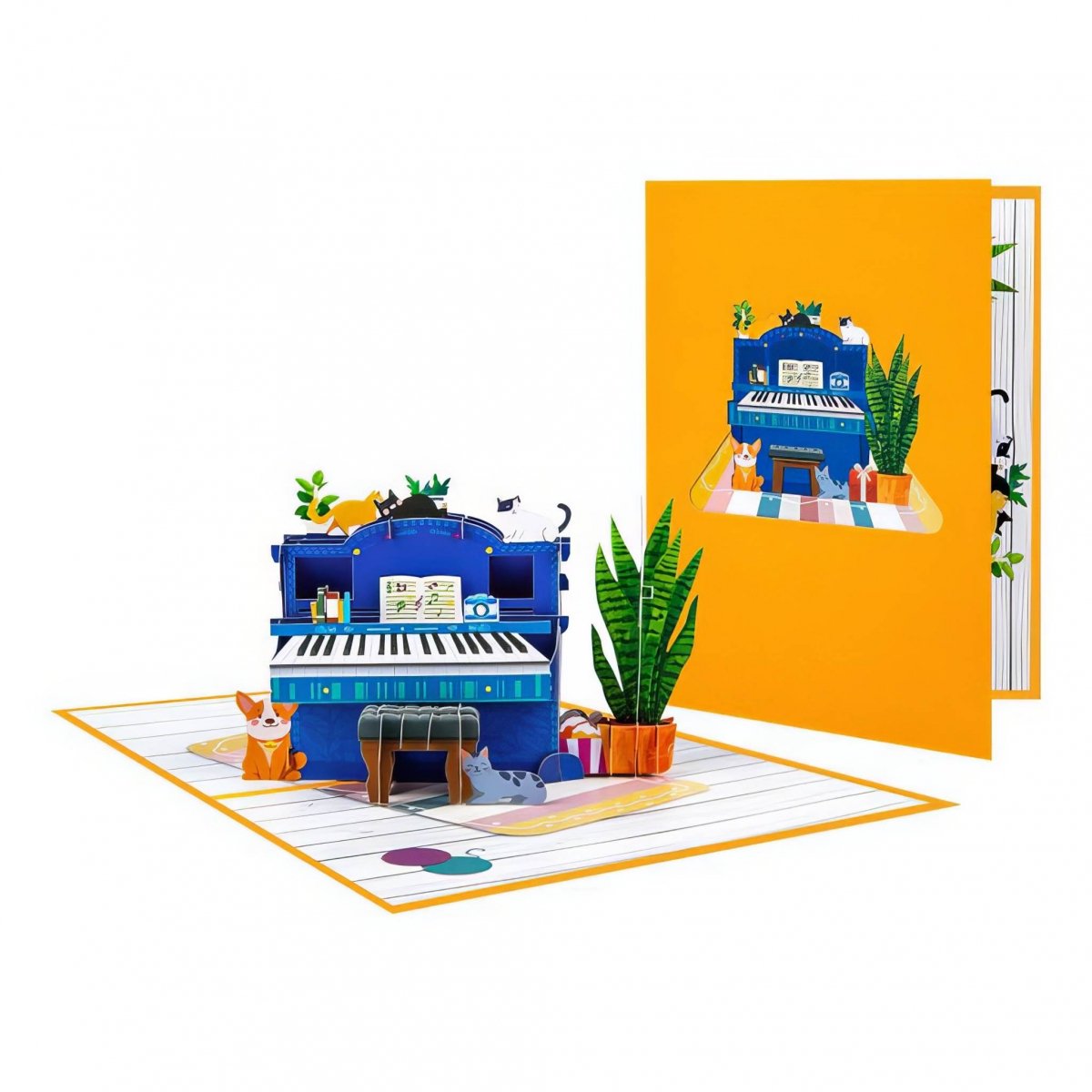 Kartka Pocztowa Okolicznościowa 3D Pop-up Muzyka - Pokój Muzyczny