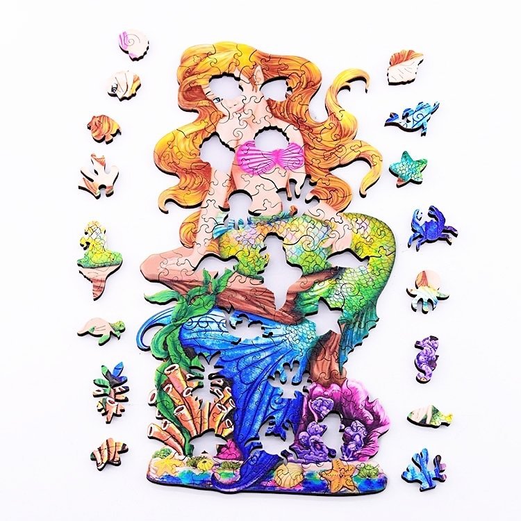 Puzzle Drewniane Mała Syrenka A4