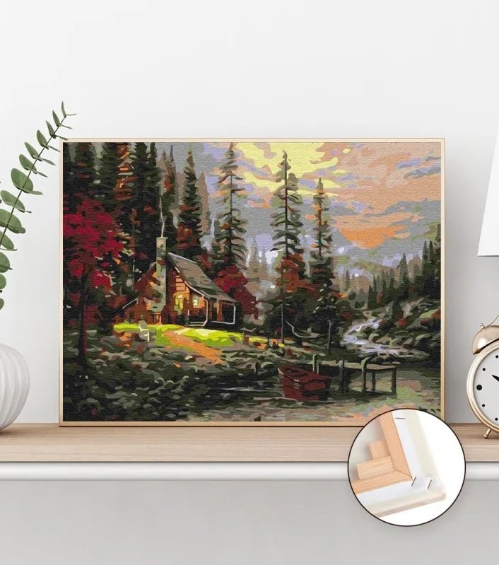 Malowanie Po Numerach Zestaw Dom w Lesie 40x50
