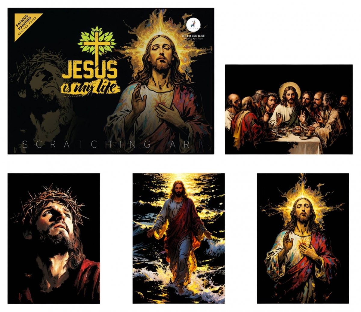 Magiczna Zdrapka Jezus (4szt.) 40x28 cm