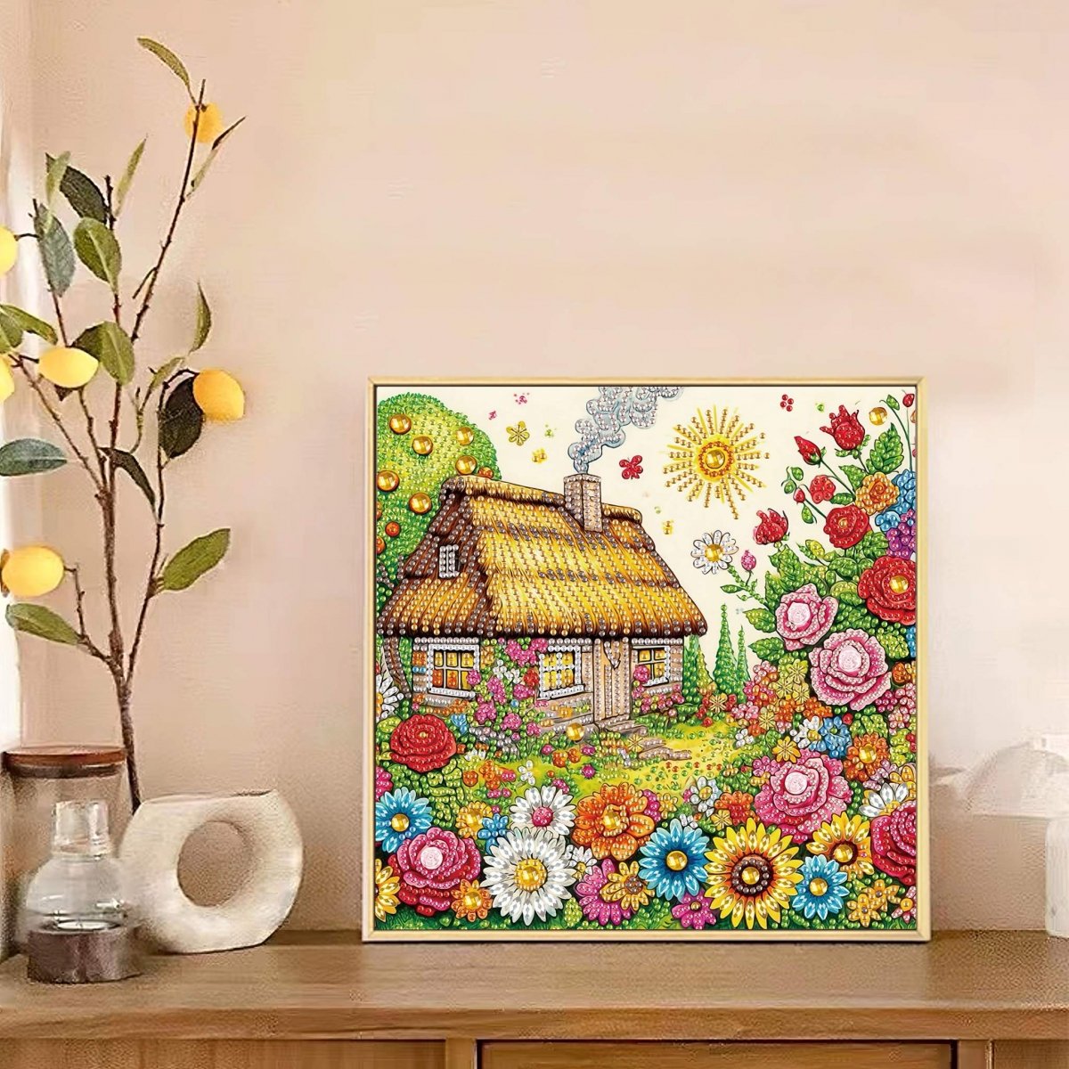 Haft Diamentowy Sielska Chatka 30x30 cm
