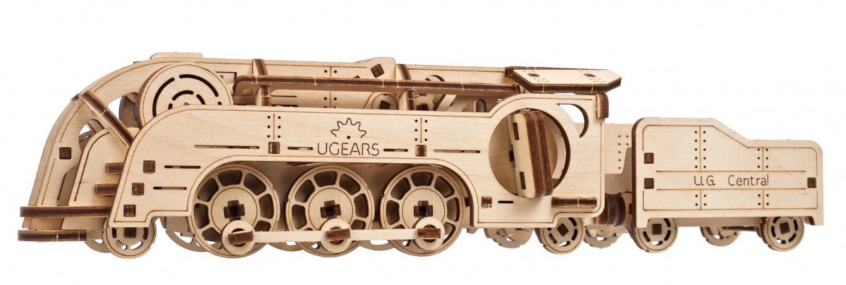 Puzzle 3D Drewniane  Mini Lokomotywa uGEARS Smart