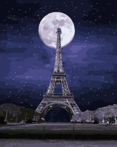 Malowanie Po Numerach Zestaw Pełnia księżyca w Paryżu 40x50