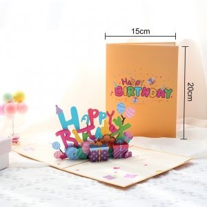Kartka Pocztowa Okolicznościowa 3D Pop-up Urodziny Wesołe Balony 1-100 lat
