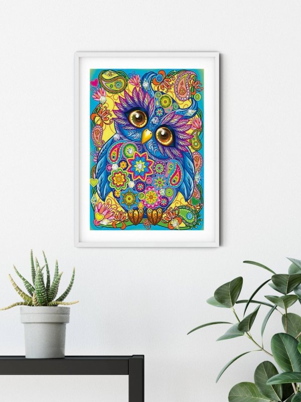 Haft Diamentowy Fantastyczna Sowa 30x40 cm