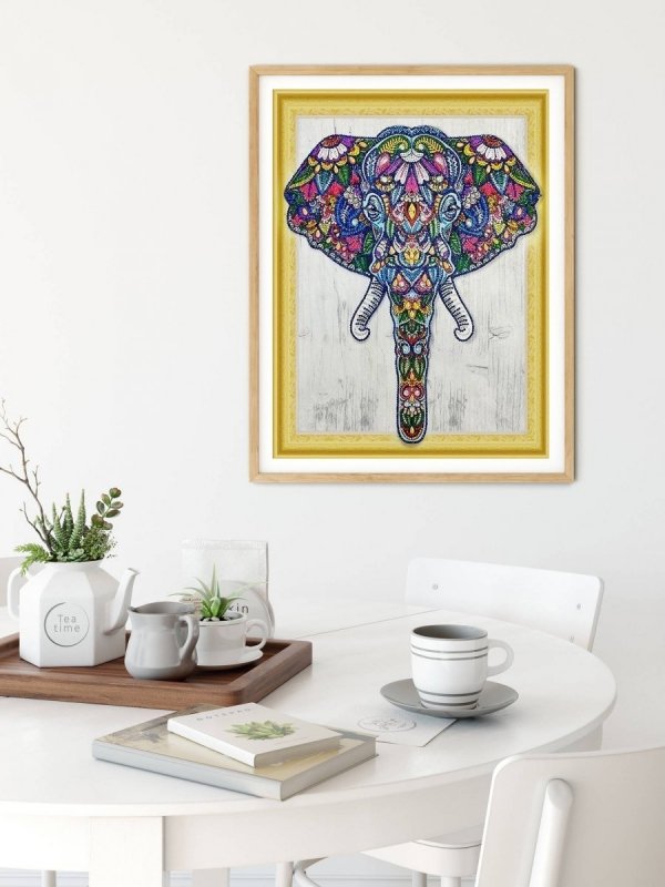 Haft Diamentowy Baśniowy Słoń 47x57 cm