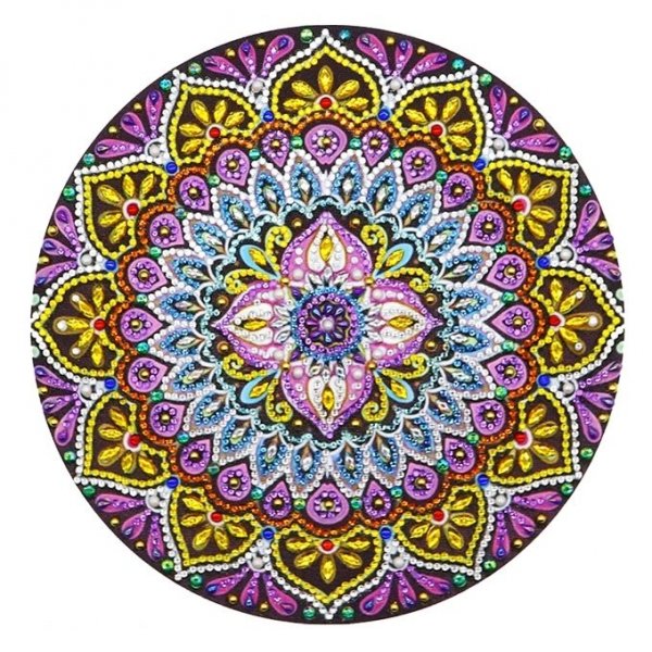 Haft Diamentowy Mandala Serce Kwiatu 30x30 cm