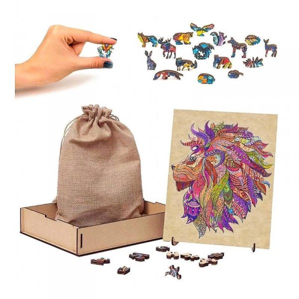 Puzzle Drewniane Królewski Lew A3