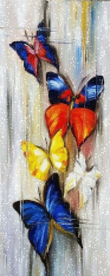 Haft Diamentowy Barwne Motyle 50x110 cm