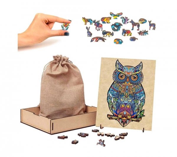 Puzzle Drewniane Baśniowa Sowa A3
