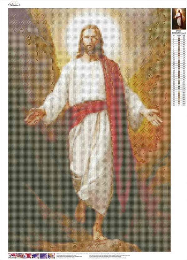 Haft Diamentowy Jezus Zbawiciel 45x65 cm