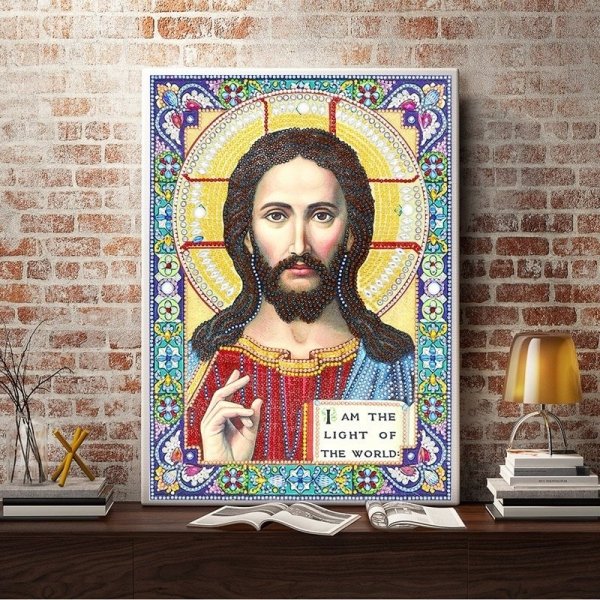 Haft Diamentowy Jezus Światło Życia 30x40 cm