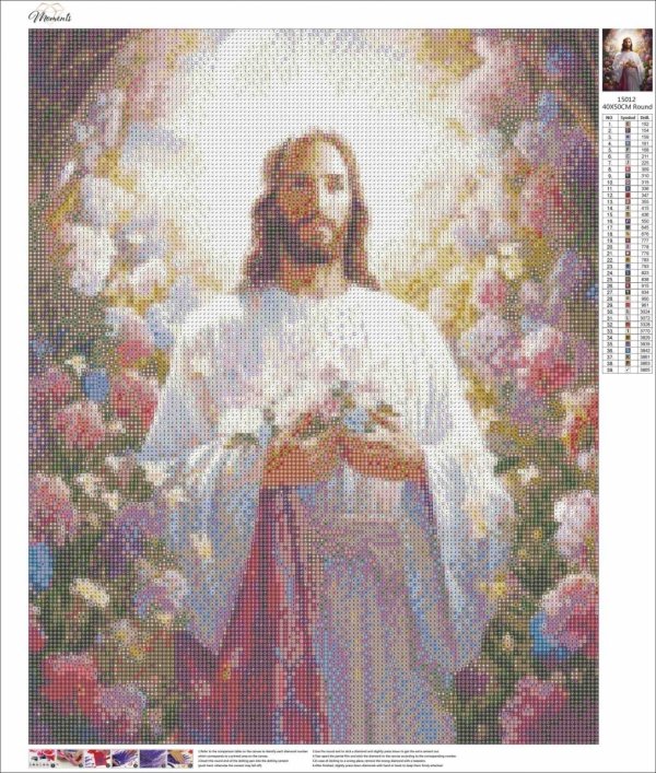 Haft Diamentowy Jezus -Światło Nadziei 45x55 cm