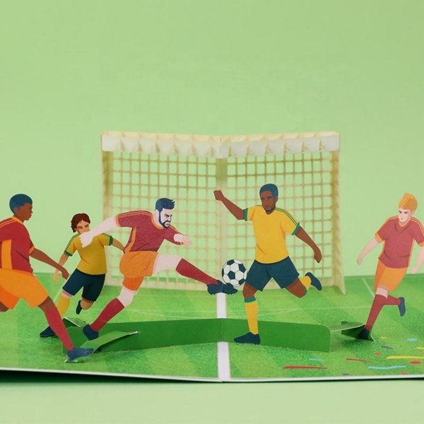 Kartka Pocztowa Okolicznościowa 3D Pop-up Sport - Piłkarze