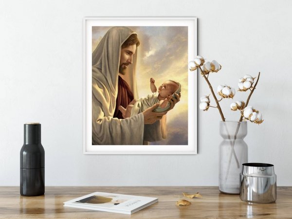 Haft Diamentowy Jezus z Dzieciątkiem 45x55