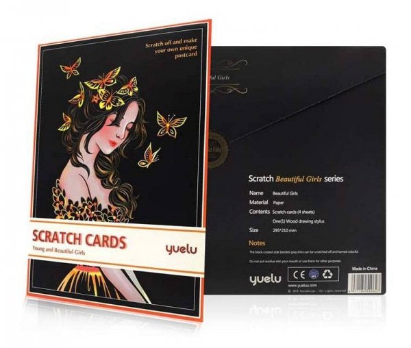 Magiczna Zdrapka Piękne Dziewczyny  (4szt.) 30x21 cm