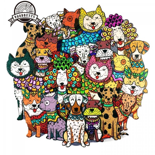 Puzzle Drewniane Psi Świat S