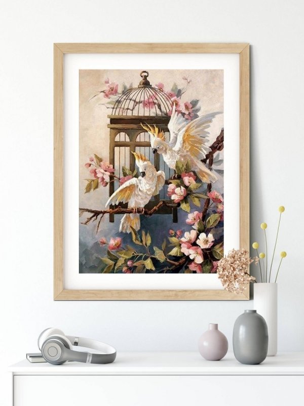 Haft Diamentowy Wesołe Kakadu 45x55 cm