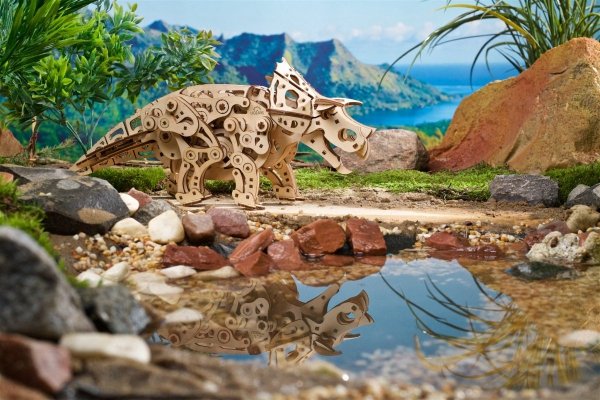 Puzzle 3D Drewniane Dinozaur Triceratops uGEARS