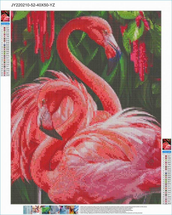 Haft Diamentowy Różowe Flamingi 40x50