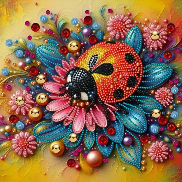 Haft Diamentowy Biedronka w Ogrodzie 30x30 cm