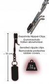 Fetish BDSM zaciski na sutki z odważnikami 115g wymiary