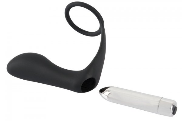Black Velvets Vibrating Ring&amp;Plug wibrująca wtyczka analna z ringiem erekcyjnym USB
