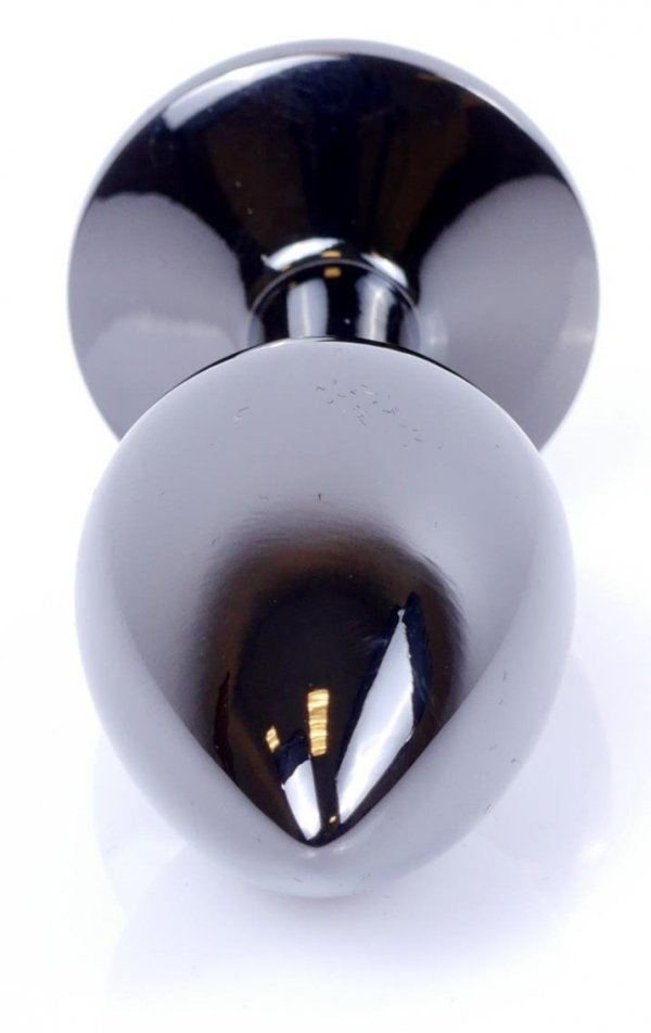 Metal-Dark-Silver-klasyczna-mała-wtyczka-analna-z-kryształkiem