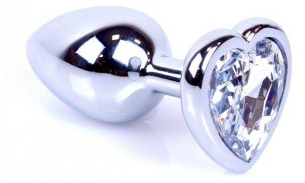 Metal-Silver-klasyczna-mała-wtyczka-analna-z-kryształkiem-serce