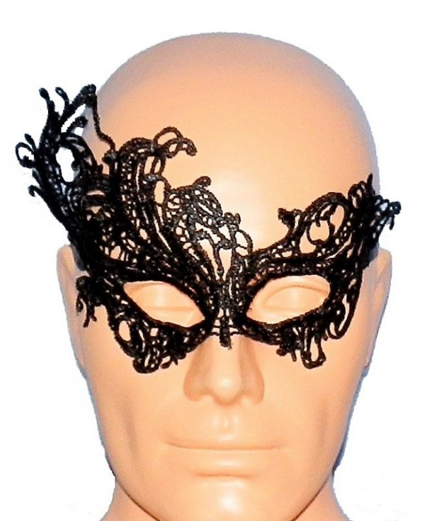 Koronkowa czarna opaska - maska na oczy