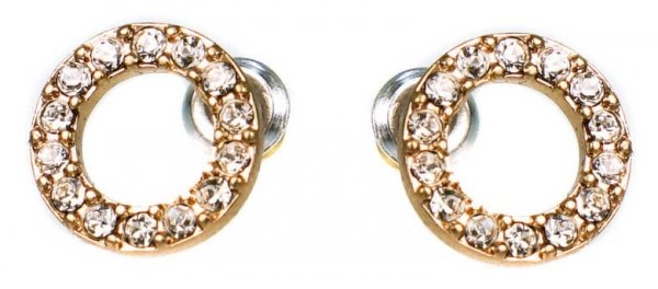Zestaw łańcuszek - naszyjnik oraz kolczyki Rose Gold &amp; Crystal Interlock Circle