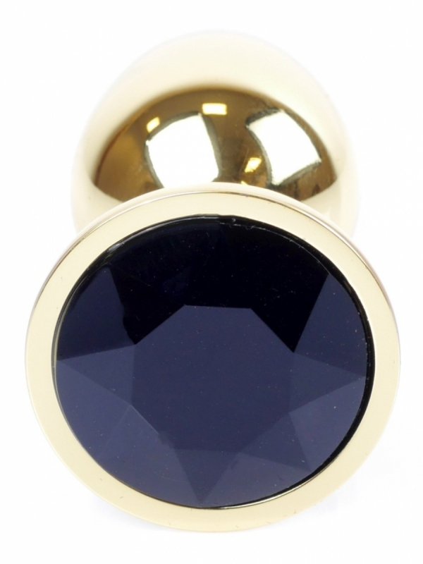 Metal-Gold-wtyczka-analna-z-czarnym-kryształkiem