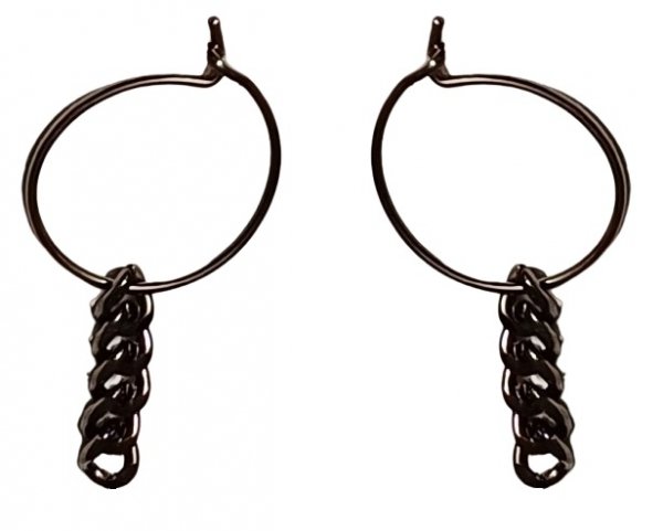 Kolczyki Water Earrings Hematite - PILGRIM