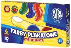 Farby plakatowe 6-kol. po 10 ml., Astra
