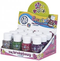 Klej brokatowy z confetti 40ml, Astra